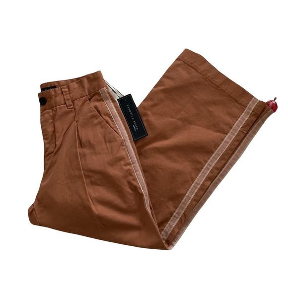 NWT Veronica Beard Jeans Ryder Wide Leg Crop in Terracotta Fall, size 24 - Picture 4 of 10